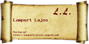Lampert Lajos névjegykártya